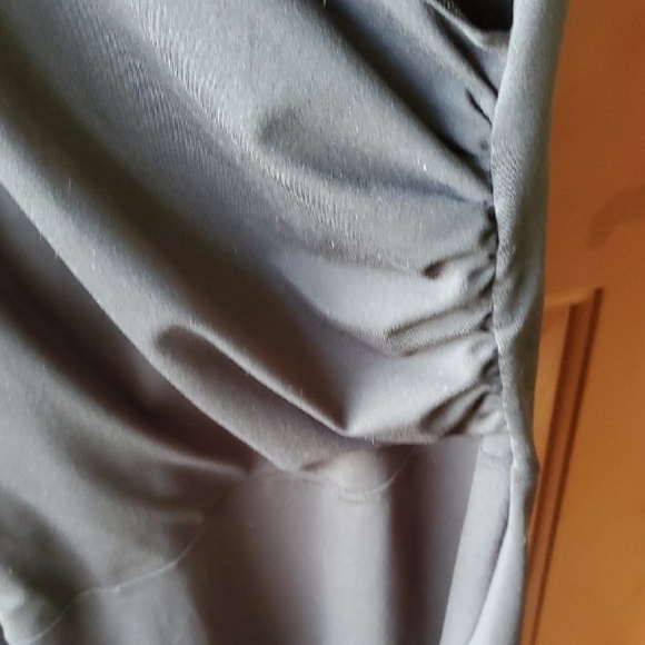 Athleta Black Midi Faux Wrap Dress - Picture 4 of 8